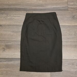 Skirt Express Olive Green Midi Pencil Skirt High Waist with Side Zipper